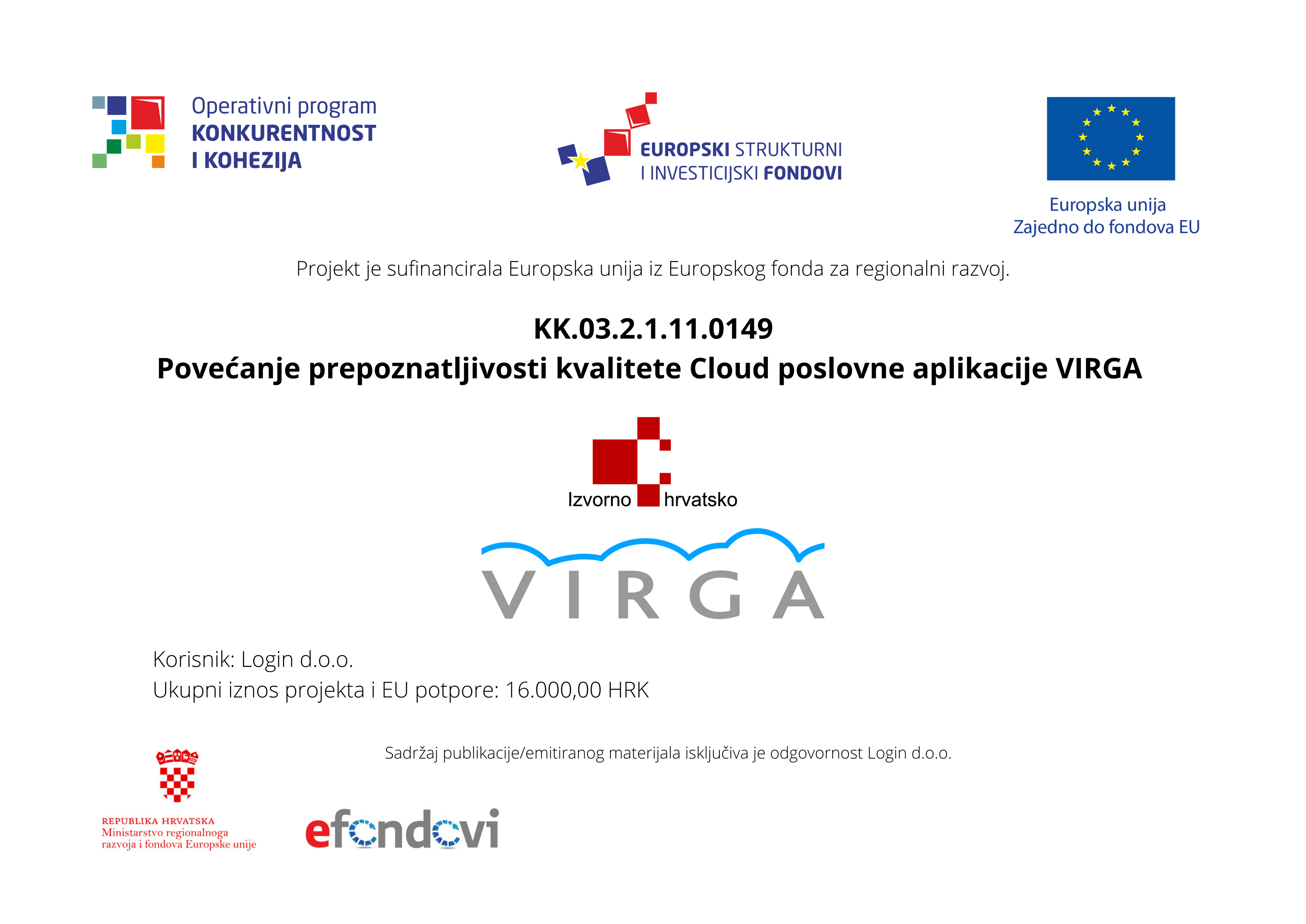 ERP VIRGA ostvarila pravo uporabe znaka „Izvorno Hrvatsko – Croatian Creation“